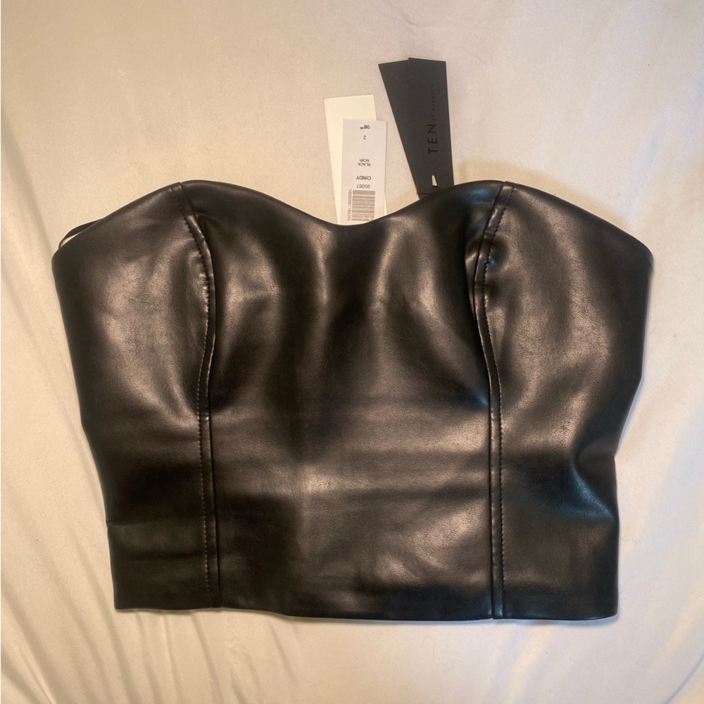 Aritzia Babaton strapless leather top